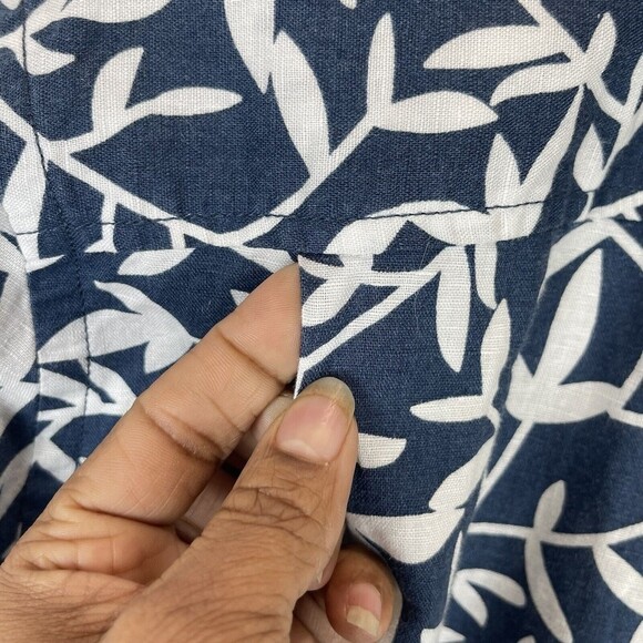 Amazon Essentials Men's Sz XL Blue long sleeved linen cotton shirt regular fit - Picture 14 of 14